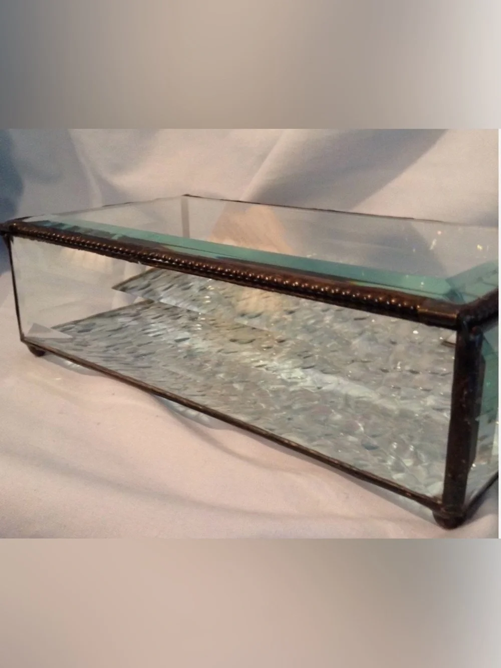 J.Devlin Glass Box Beveled in Clear with Brass Trim